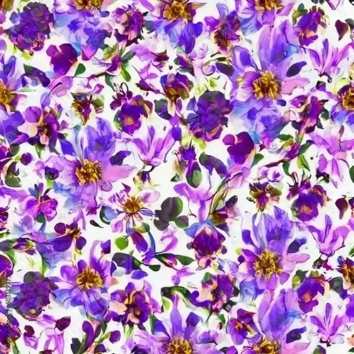 Seamless Purple Flower Pattern