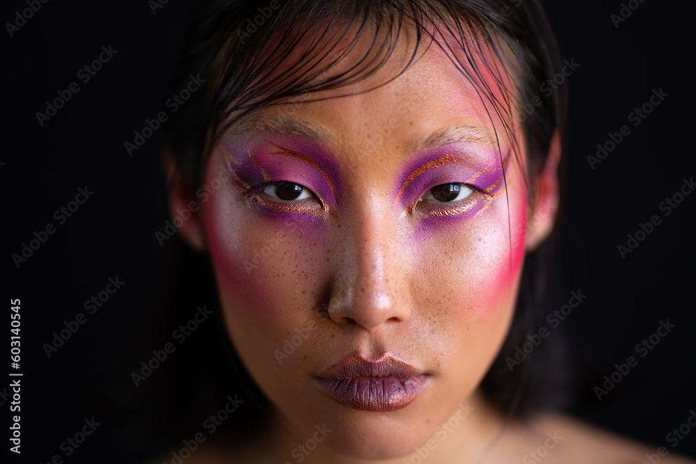 Woman with fashion pink makeup Woman with fashion pink makeup