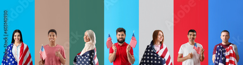 Many people with flags of U...