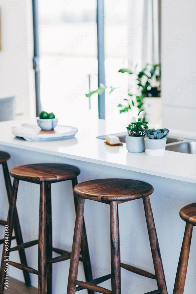 Open plan kitchen in modern home Open plan kitchen in modern home