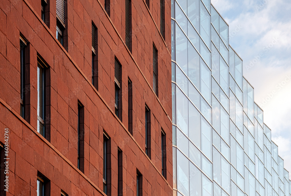 Modern architecture building with glass and concrete facade Modern architecture building with glass and concrete facade
