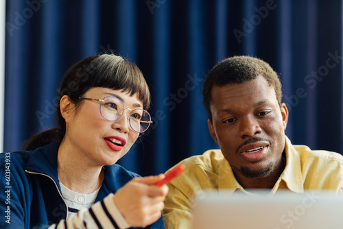 Man and Woman Working in Office