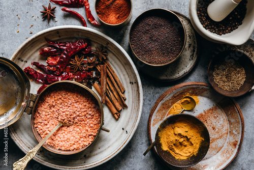 Ingredients for Dhal and Spices photo
