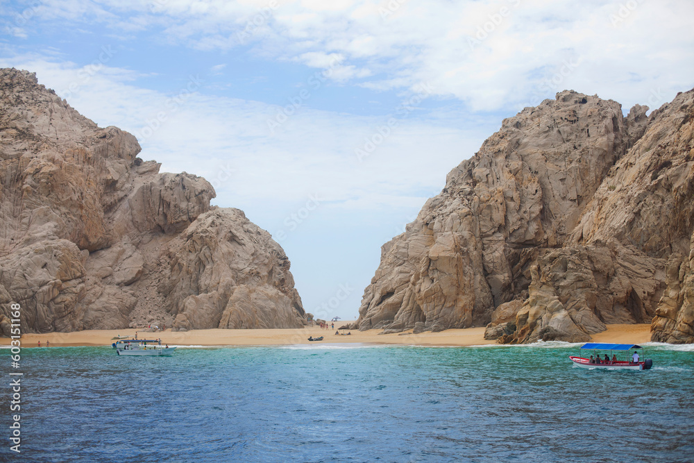 Beach coastline with granite rock formations Beach coastline with granite rock formations