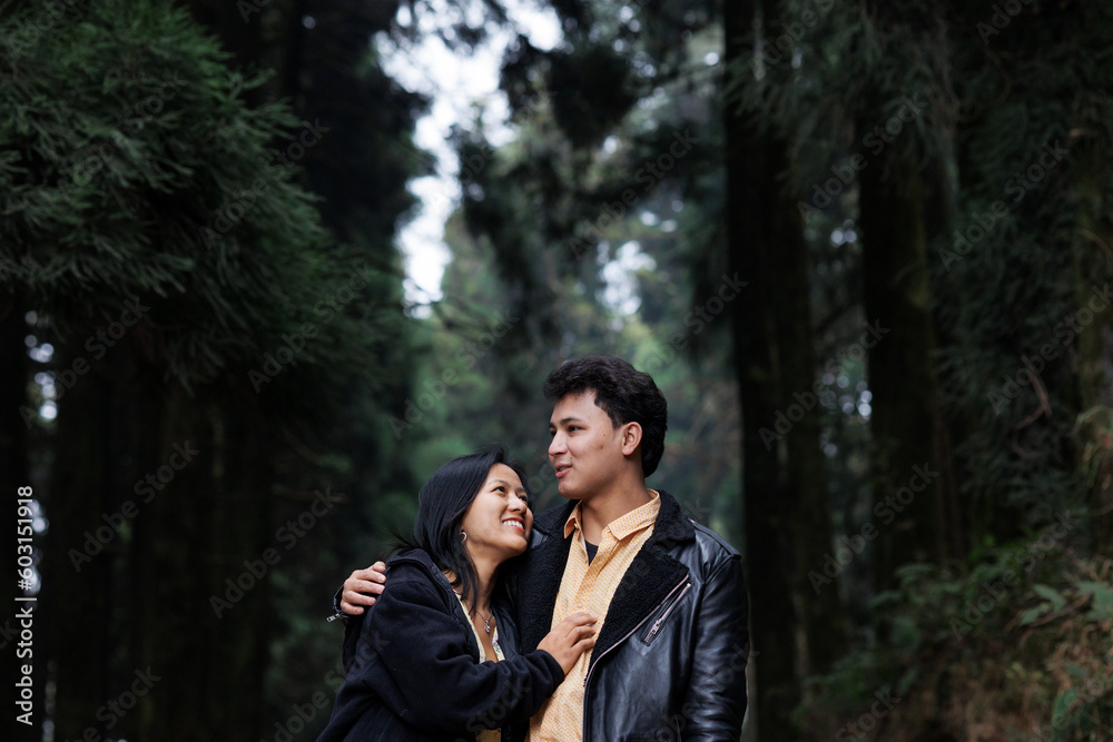 Happy young couple spending time together in nature Happy young couple spending time together in nature