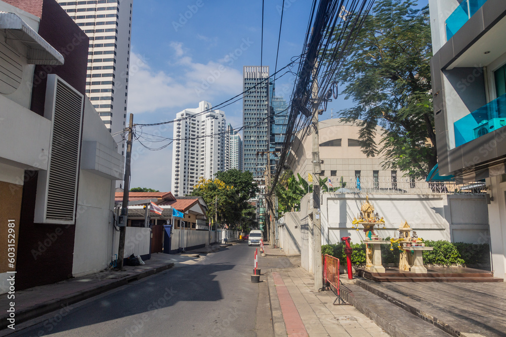 Alley in Sukhumvit district in Bangkok, Thailand. Alley in Sukhumvit district in Bangkok, Thailand.