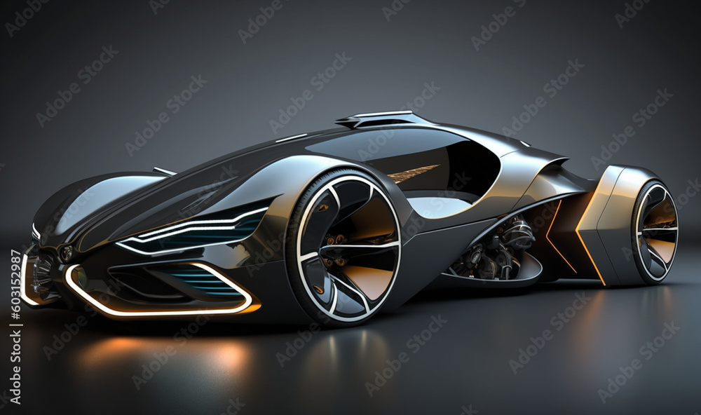 Futuristic car concept, autonomous transportation ai generate image