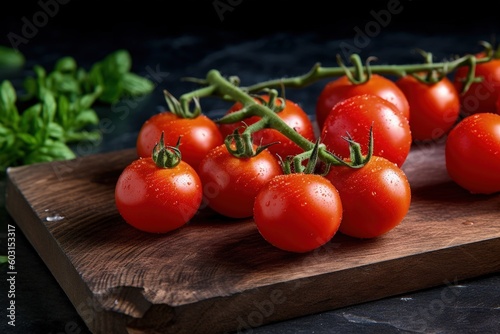 fresh cherry tomatoes on a table