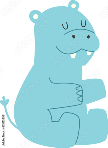 Hand Drawn Hippo