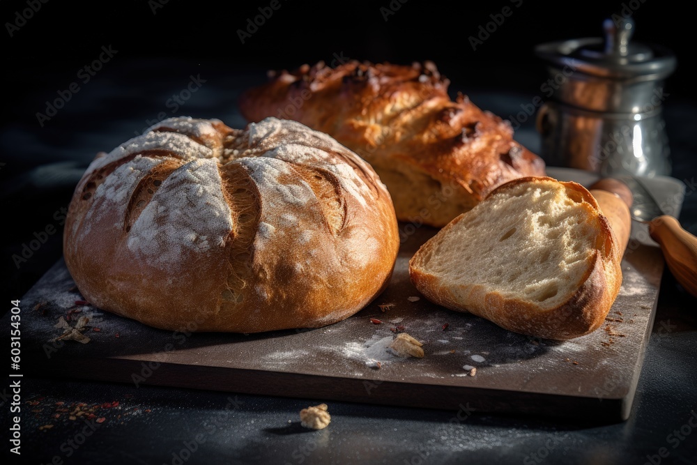 loaves of artisan bread, generative ai