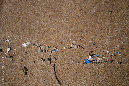 Microplastics washed up on a beach in the Pembrokeshire National Park photo