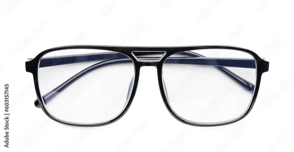 Stylish eyeglasses isolated on white background