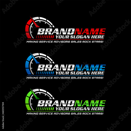 Speedometer, speed rpm logo icon design pack