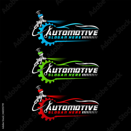 Car Painting Logo with Spray Gun template