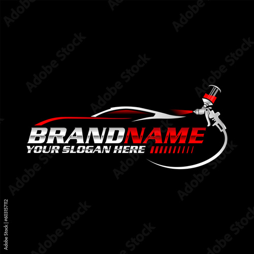 vector graphic of Auto body color Painting logo design template