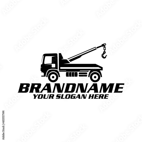Illustration vector graphic of towing truck service logo design