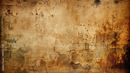 Worn paper background and ruined effect, old. Image generated by AI. photo