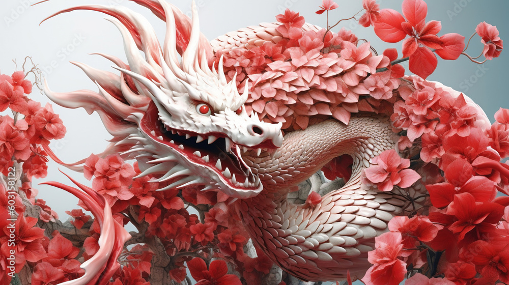 Naklejka premium 3d render illustration of a dragon