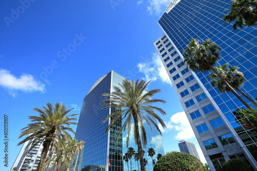 Foto Looking up at the downtown Orlando skyline, steps away from Lake Eola in downtown Orlando, Florida, USA