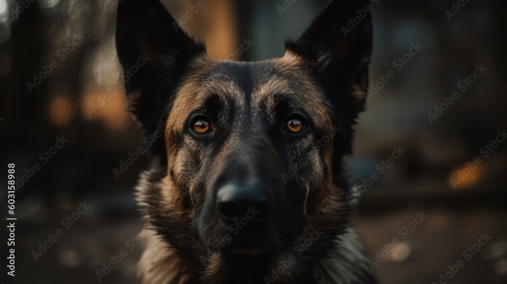犬のポートレートと暗い背景,Generative AI AI画像 犬のポートレートと暗い背景,Generative AI AI画像