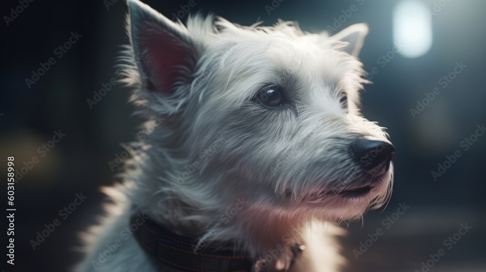 犬のポートレートと暗い背景,Generative AI AI画像