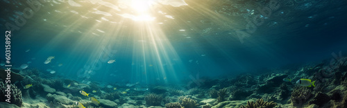 Generative Ai image of a beautiful underwater ocean scene