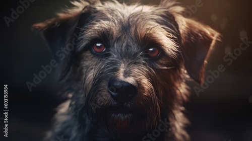 犬のポートレートと暗い背景,Generative AI AI画像