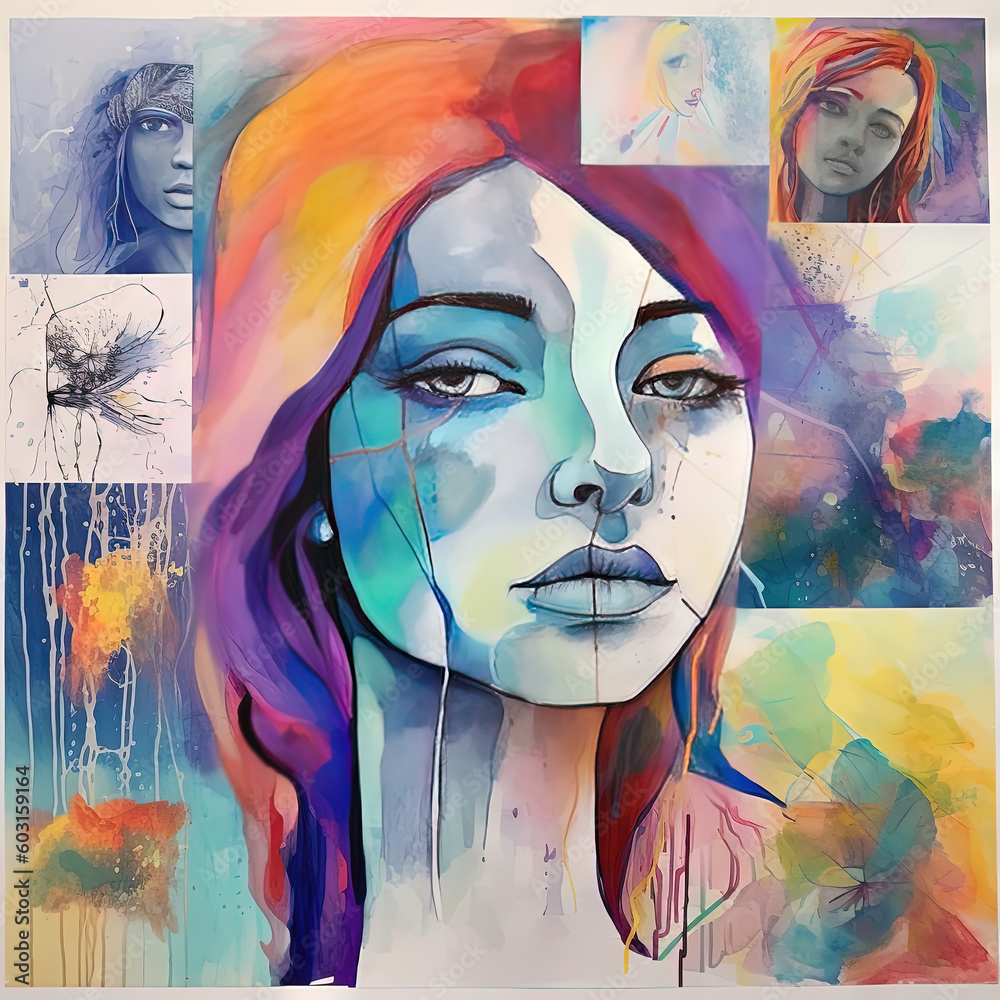 Generative AI - Female Portrait Illustration Generative AI - Female Portrait Illustration