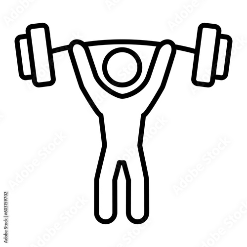 strenght training icon, weight lifting simple vector icon