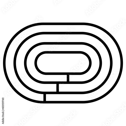 running track icon, running track simple vector icon