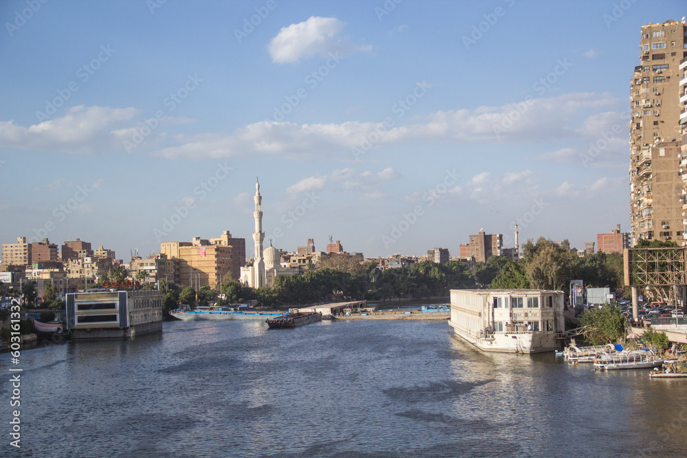 Fototapeta premium Beautiful view of the Nile embankment in Cairo, Egypt