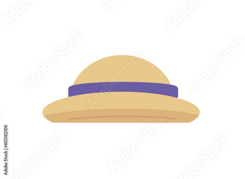 Sun protective beach hat. Vector illustration