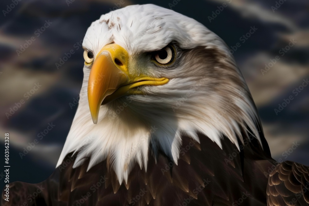 Bald eagle, Haliaeetus leucocephalus. The official national symbol of the United States. AI generated, human enhanced Bald eagle, Haliaeetus leucocephalus. The official national symbol of the United States. AI generated, human enhanced