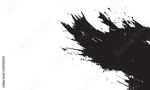 A black ink spot on a white background Isolated brush stroke © SilhouetteStore