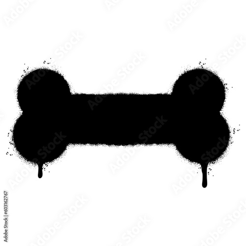 Spray Painted Graffiti bone icon Sprayed isolated with a white background.