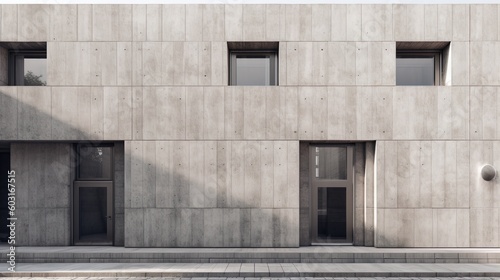 Reinforced Concrete architectural facade of building at day using generative AI