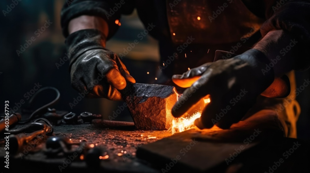 blacksmith forging metal generative ai blacksmith forging metal generative ai