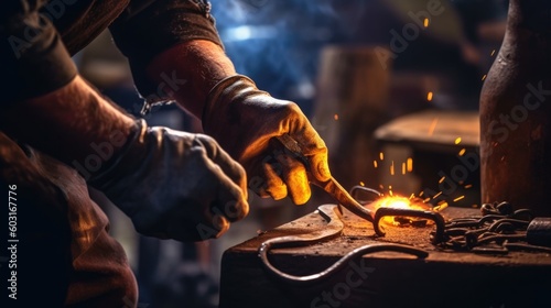 blacksmith forging metal generative ai