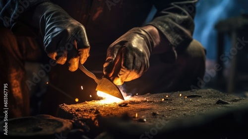 blacksmith forging metal generative ai