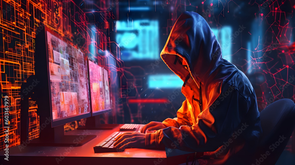 Person Computer  Hacker Cybersecurity Safety IA
