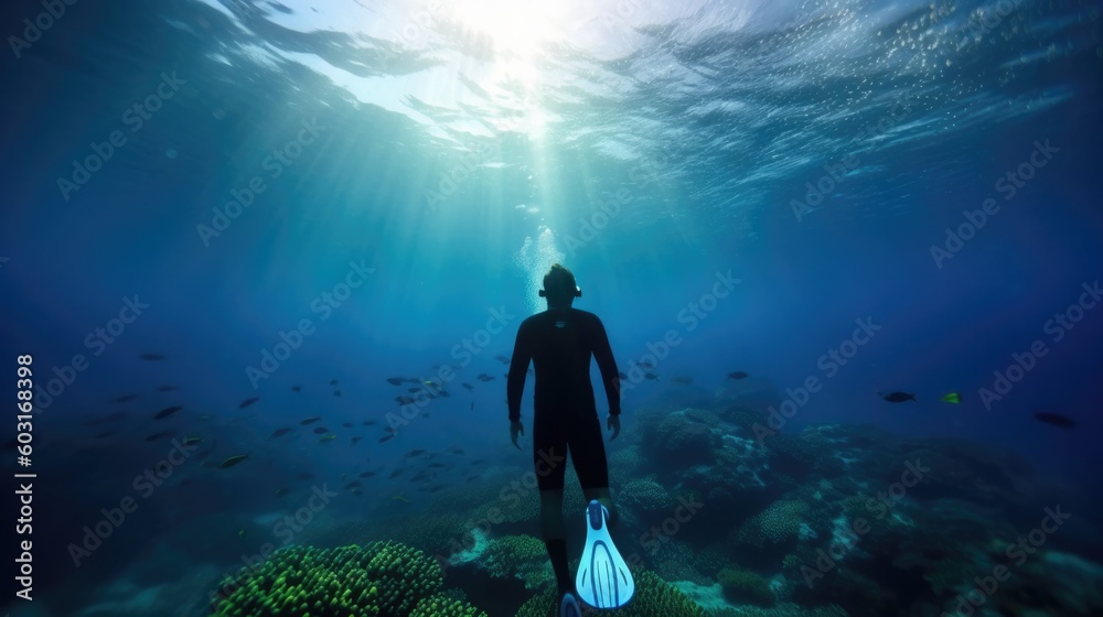 marine biologist studying ocean life. generative ai marine biologist studying ocean life. generative ai