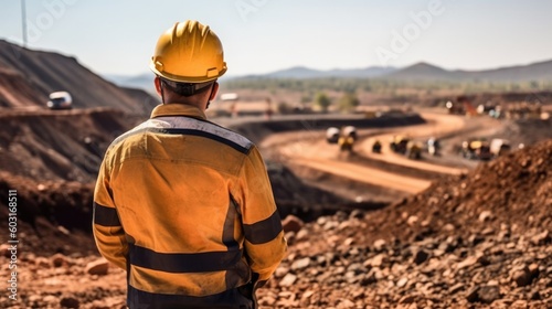 Fotografie, Obraz mining engineer at a mine site generative ai