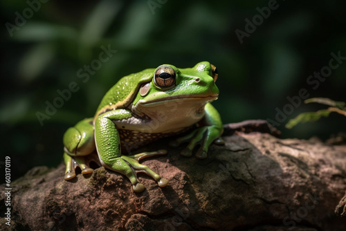 a frog on a tree branch