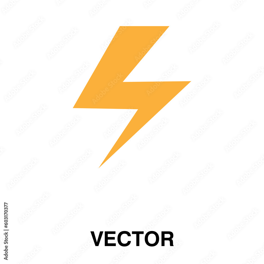vector lightning icon flat illustration on white background. vector lightning icon flat illustration on white background.