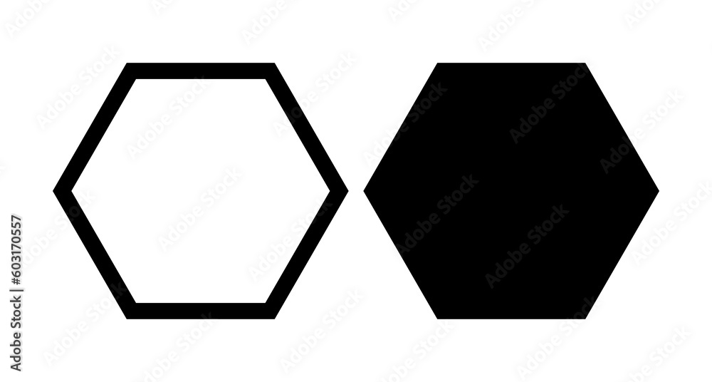 Hexagon icon of vector geometry hexagonal six sided polygon hexagon line
