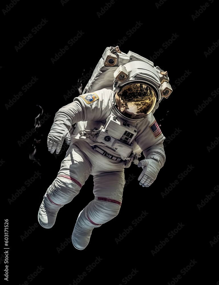 Astronaut floating in space. Photo realistic. Outer Space Exploration. Generative AI