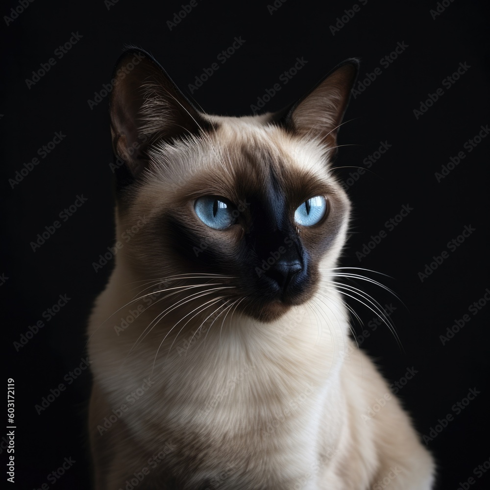 a siamese cat with a serious generative ai
