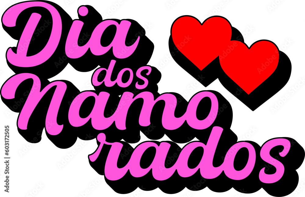 Dia dos Namorados, Romantic Vectorial Illustration for Brazilian Valentine's Day