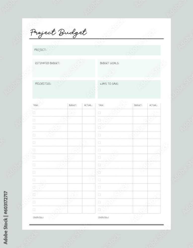 the project Budget Planner. (soft Blue) the project Budget Planner. (soft Blue)
