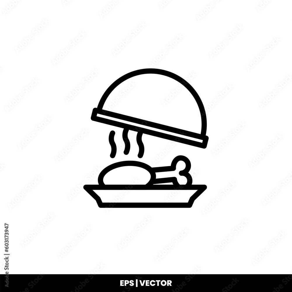 Cloche icon vector illustration logo template for many purpose. Isolated on white background. Cloche icon vector illustration logo template for many purpose. Isolated on white background.